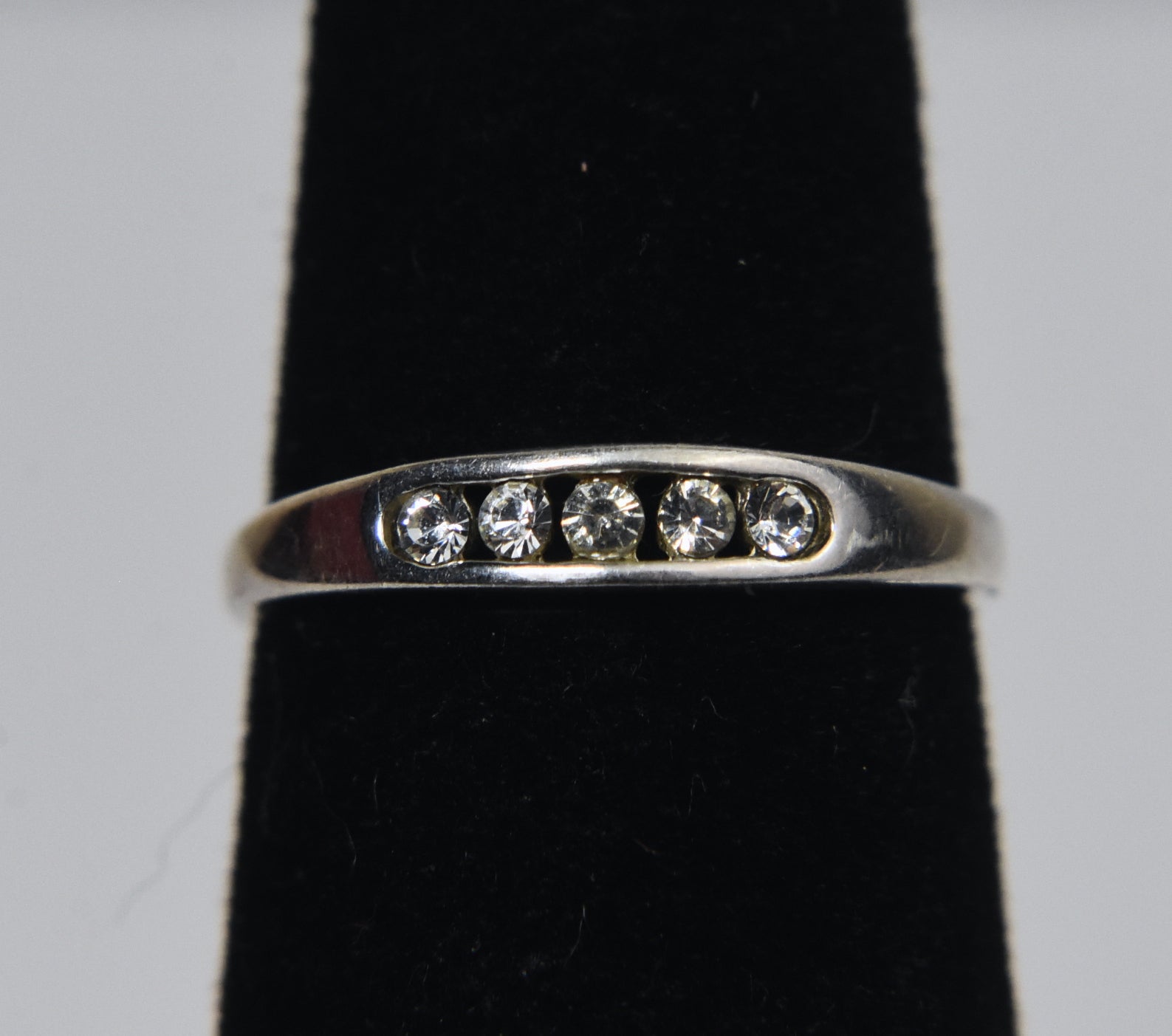 Sterling Silver Channel Set Crystal Expandable Toe Rings - Size 2.5+