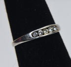 Sterling Silver Channel Set Crystal Expandable Toe Rings - Size 2.5+