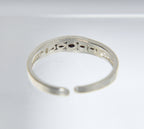 Sterling Silver Channel Set Crystal Expandable Toe Rings - Size 2.5+