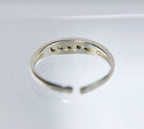 Sterling Silver Channel Set Crystal Expandable Toe Rings - Size 2.5+