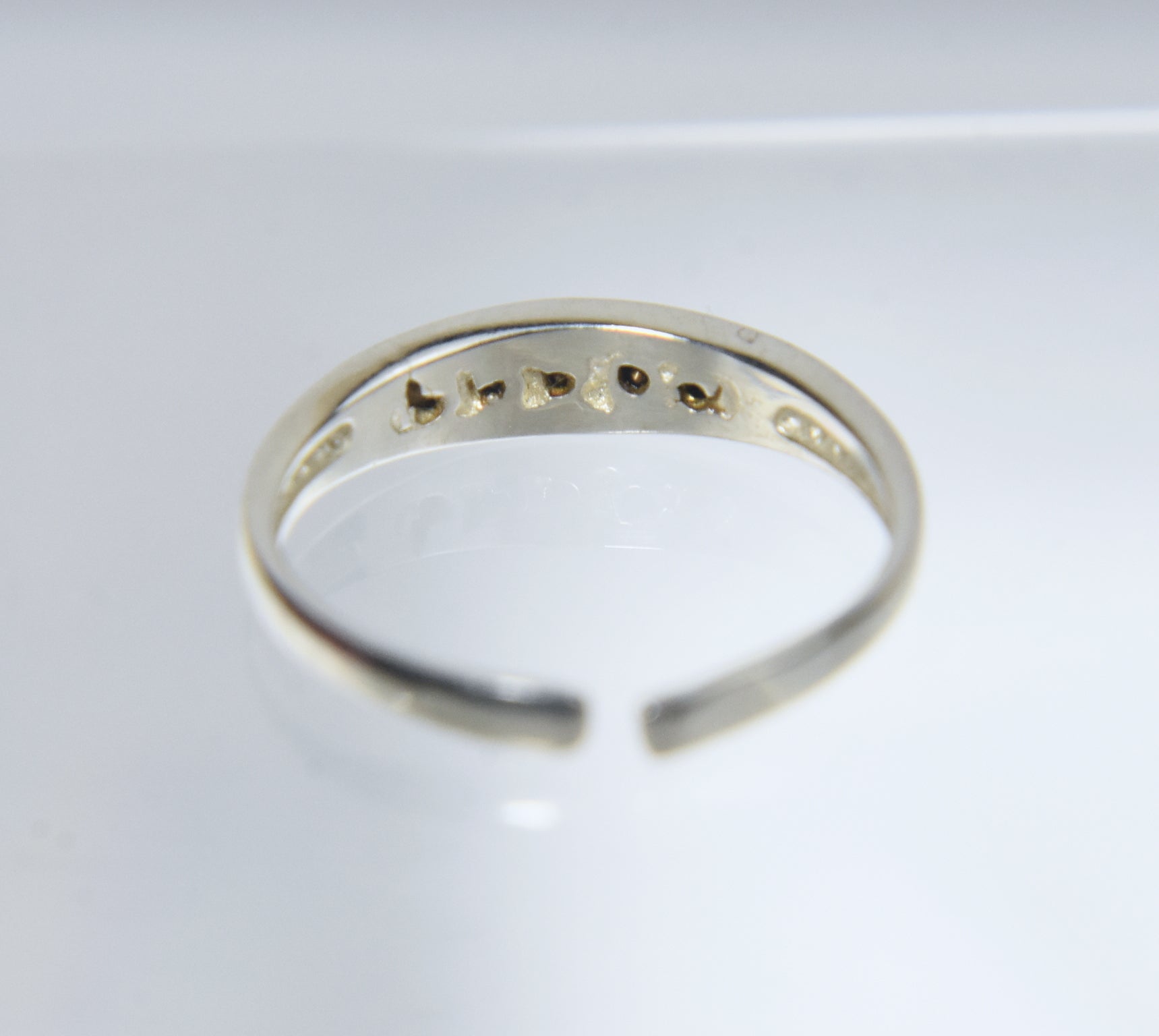 Sterling Silver Channel Set Crystal Expandable Toe Rings - Size 2.5+