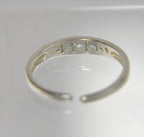 Sterling Silver Channel Set Crystal Expandable Toe Rings - Size 2.5+