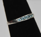 Sterling Silver Channel Set Crystal Expandable Toe Rings - Size 2.5+
