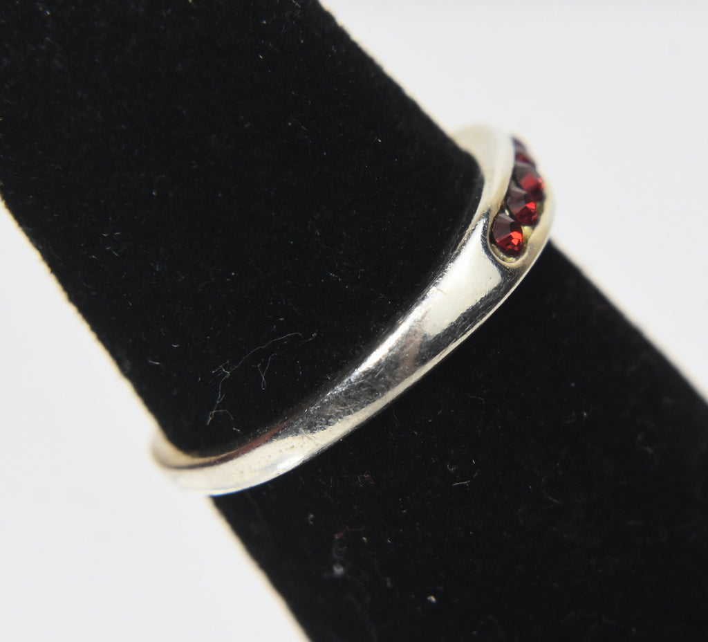 Sterling Silver Channel Set Crystal Expandable Toe Rings - Size 2.5+