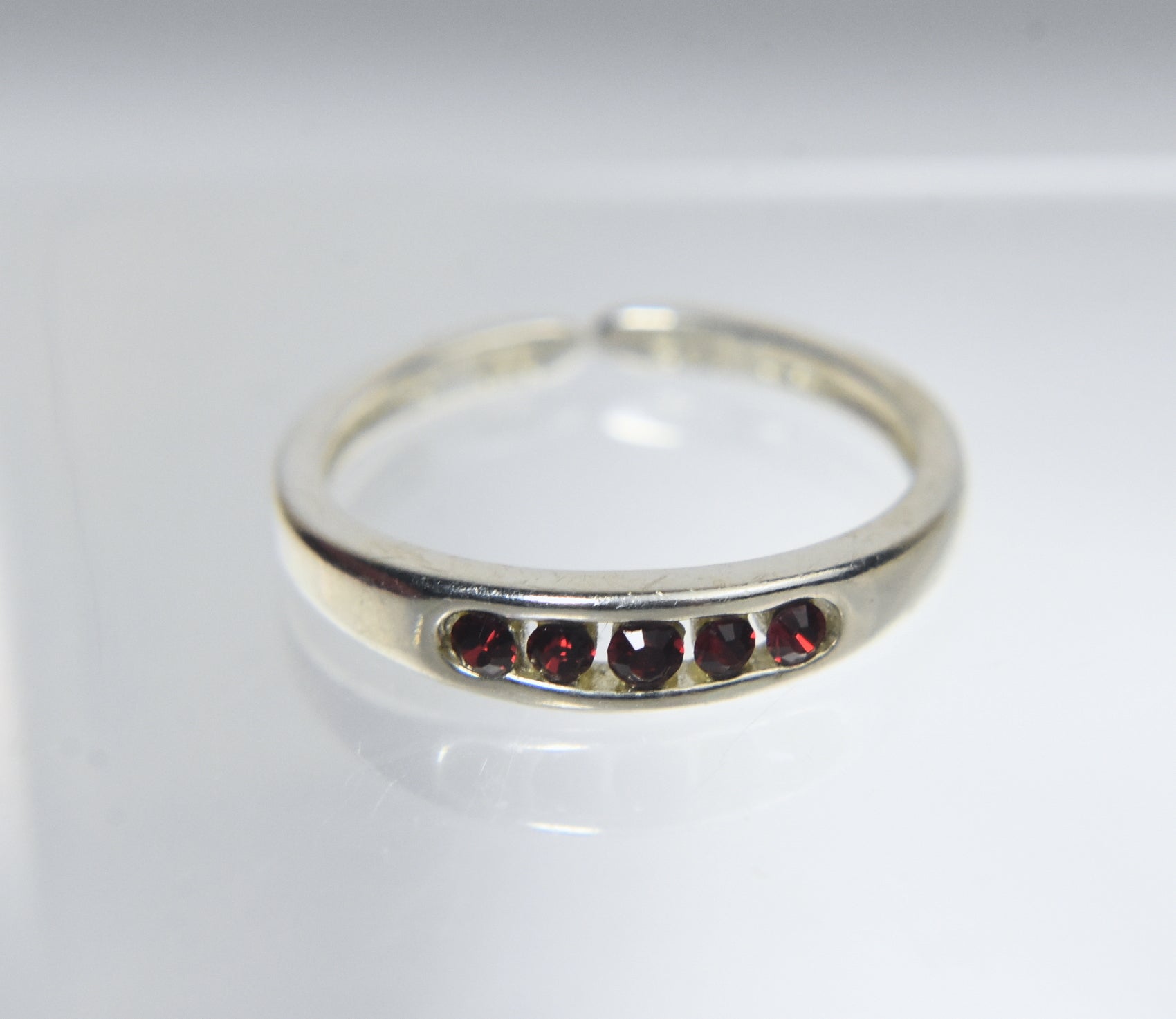 Sterling Silver Channel Set Crystal Expandable Toe Rings - Size 2.5+