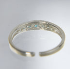 Sterling Silver Channel Set Crystal Expandable Toe Rings - Size 2.5+