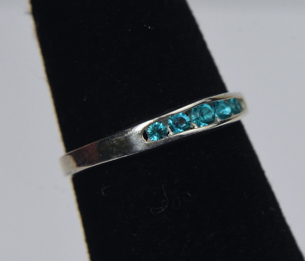 Sterling Silver Channel Set Crystal Expandable Toe Rings - Size 2.5+