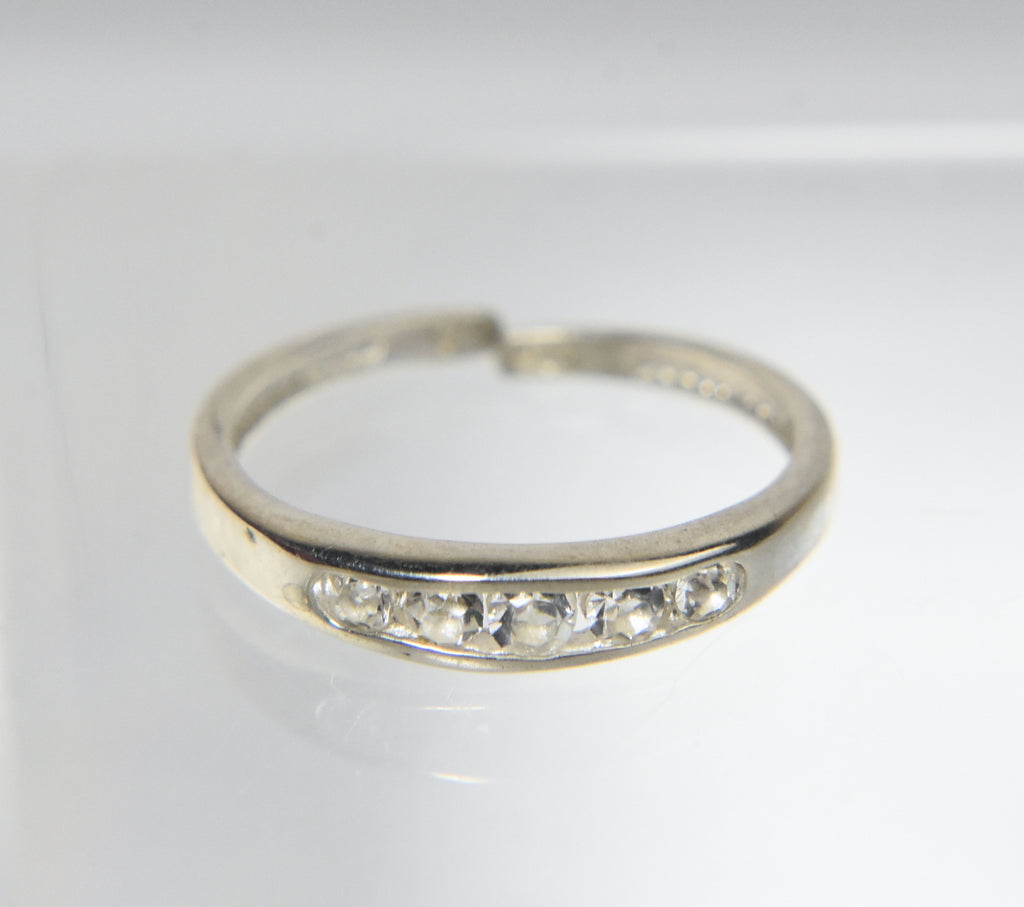Sterling Silver Channel Set Crystal Expandable Toe Rings - Size 2.5+