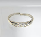 Sterling Silver Channel Set Crystal Expandable Toe Rings - Size 2.5+