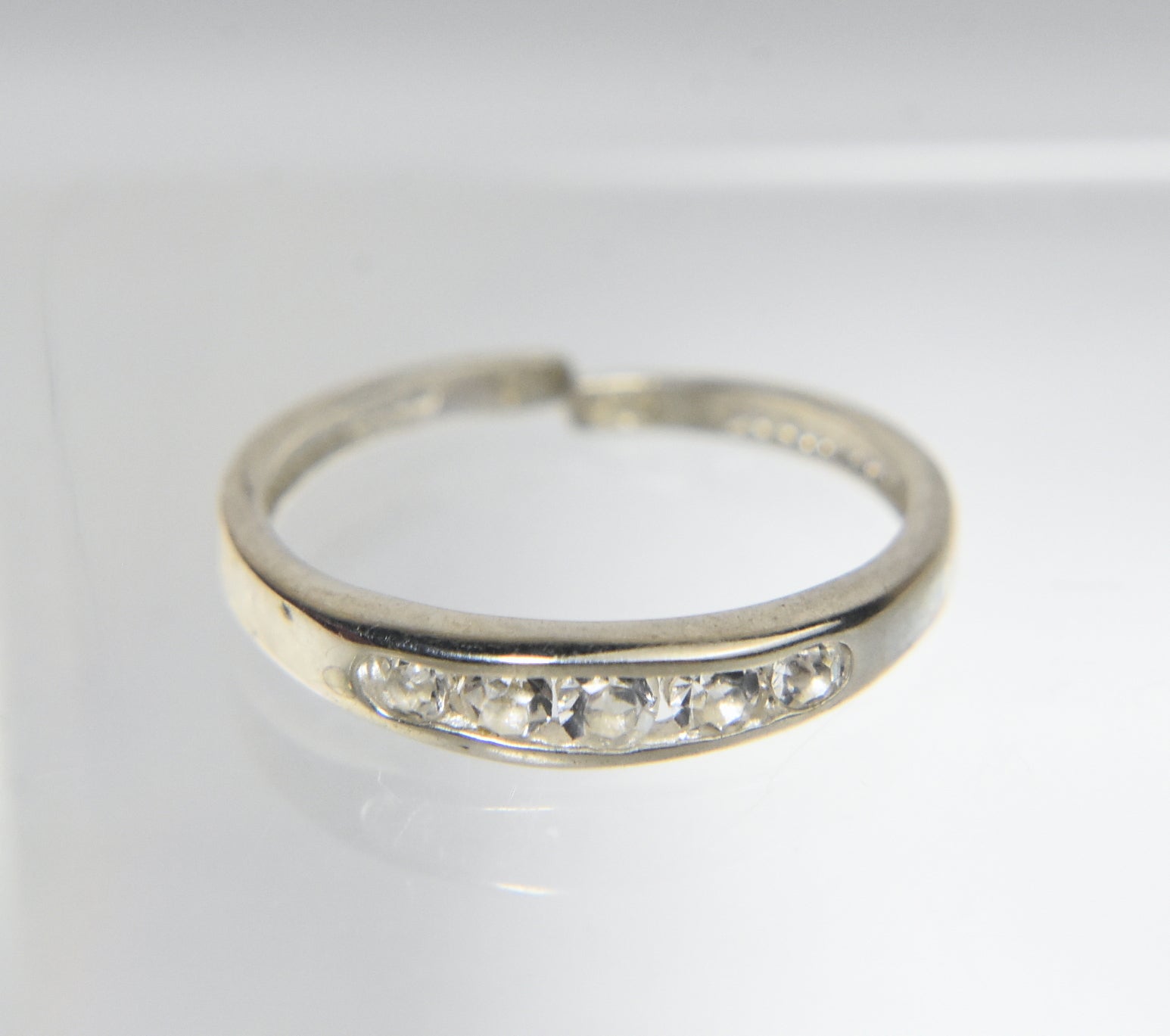Sterling Silver Channel Set Crystal Expandable Toe Rings - Size 2.5+