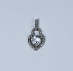 Heart Cut Topaz Sterling Silver Gold Tone Pendant