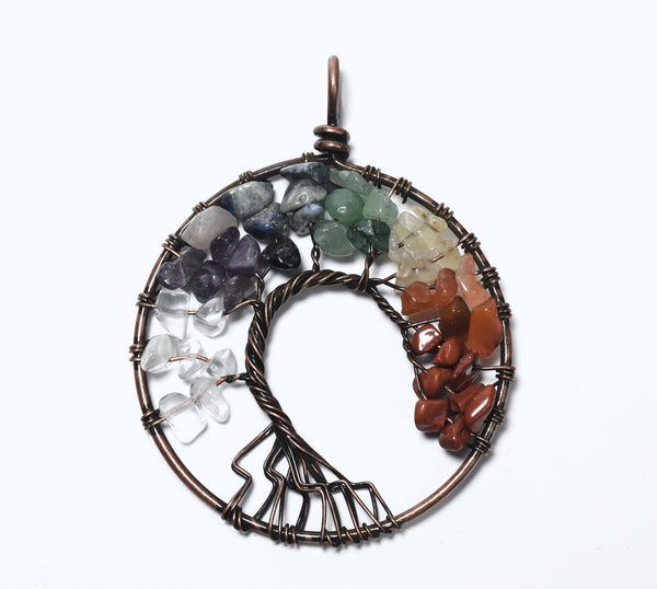 Wire Wrapped Gemstone "Tree of Life" Pendant