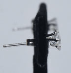 Sterling Silver Triangle Cut Clear Stone Stud Earrings