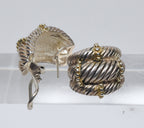 Heavy Triple Braid Sterling Silver Earrings