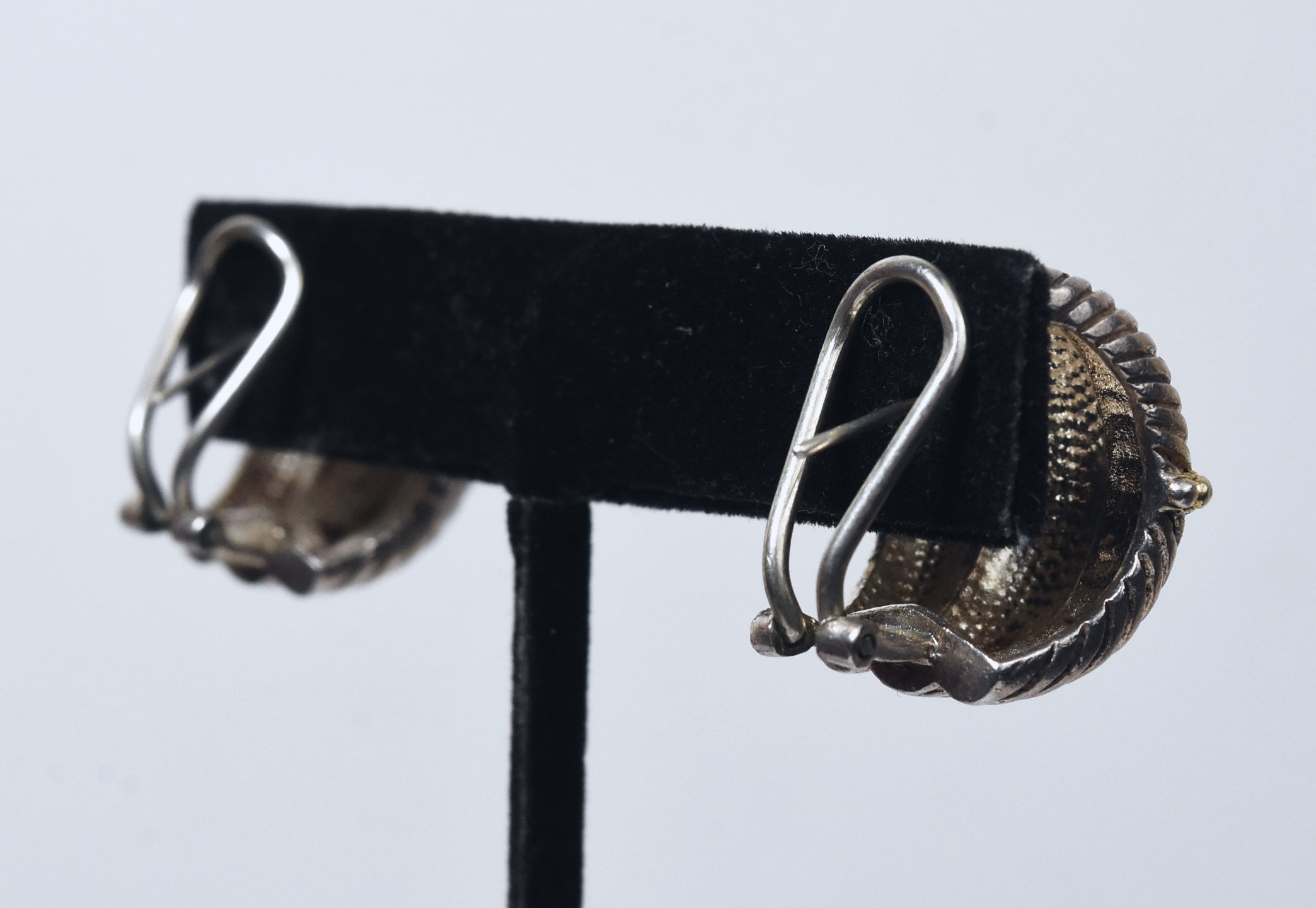 Heavy Triple Braid Sterling Silver Earrings