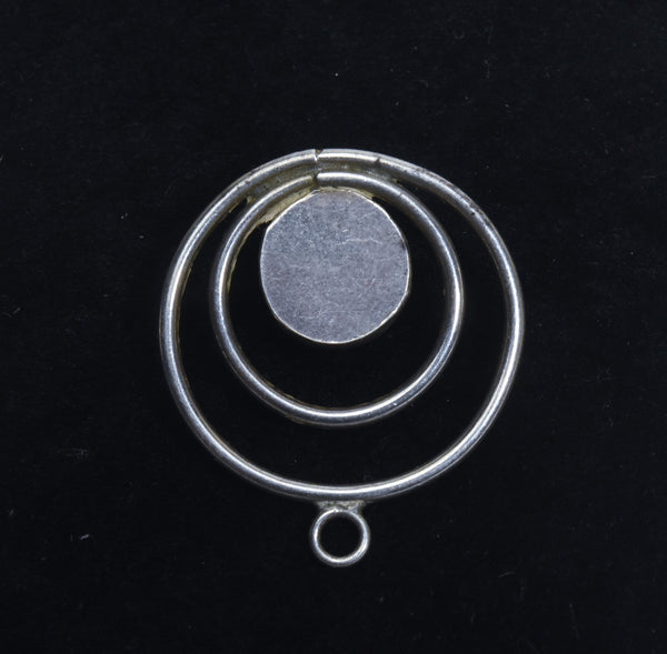 Circular Silver Turquoise Pendant