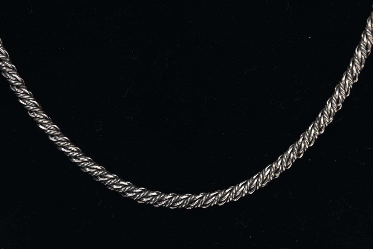 Vintage Sterling Silver Thick Twisted Rope Chain Necklace - 20.75"