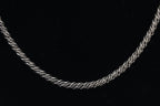 Vintage Sterling Silver Thick Twisted Rope Chain Necklace - 20.75"