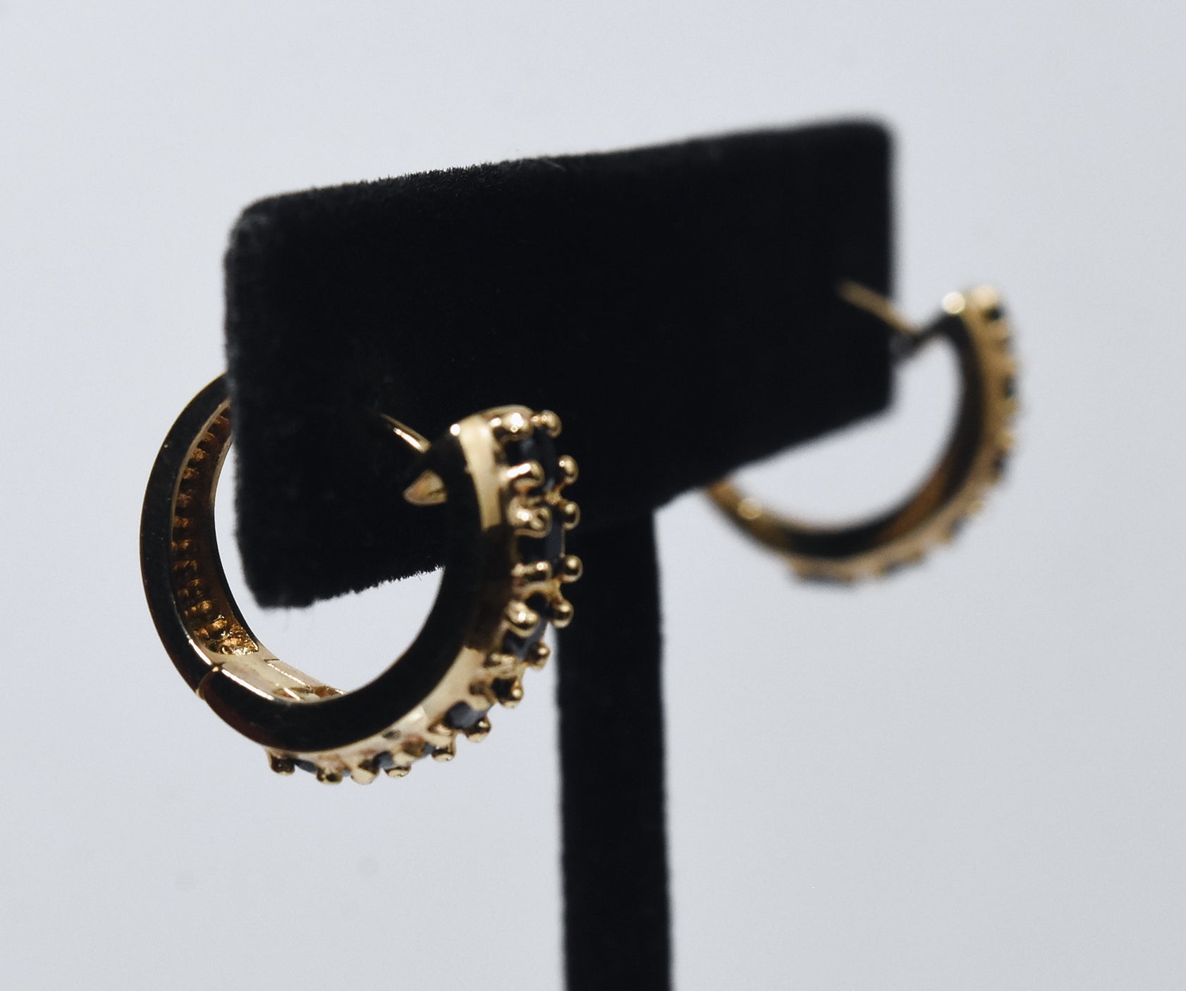Ross-Simons - Gold Vermeil Blue Sapphire Huggie Earrings