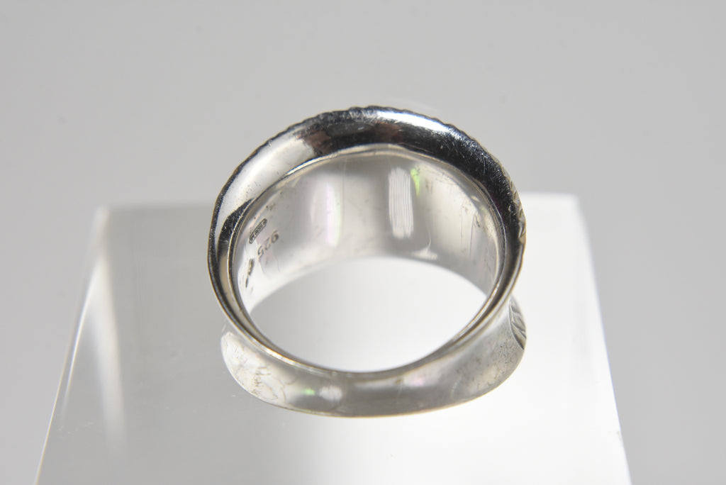 Veronese - Italian Sterling Silver Saddleback Ring - Size 7.5