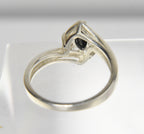 Sterling Silver Ring with Very Dark Blue Sapphire - Size 8