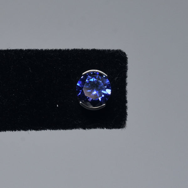 Violetish-Blue Crystal Sterling Silver Stud Earrings