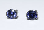 Violetish-Blue Crystal Sterling Silver Stud Earrings