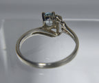 Weekenders - Sterling Silver Light Blue Stone and Diamond Ring - Size 8
