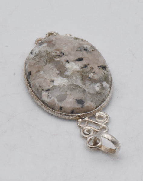 Pink Agate Sterling Silver Pendant