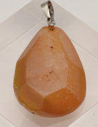 Dyed Orange Agate Chunk Polished Faceted Pendant