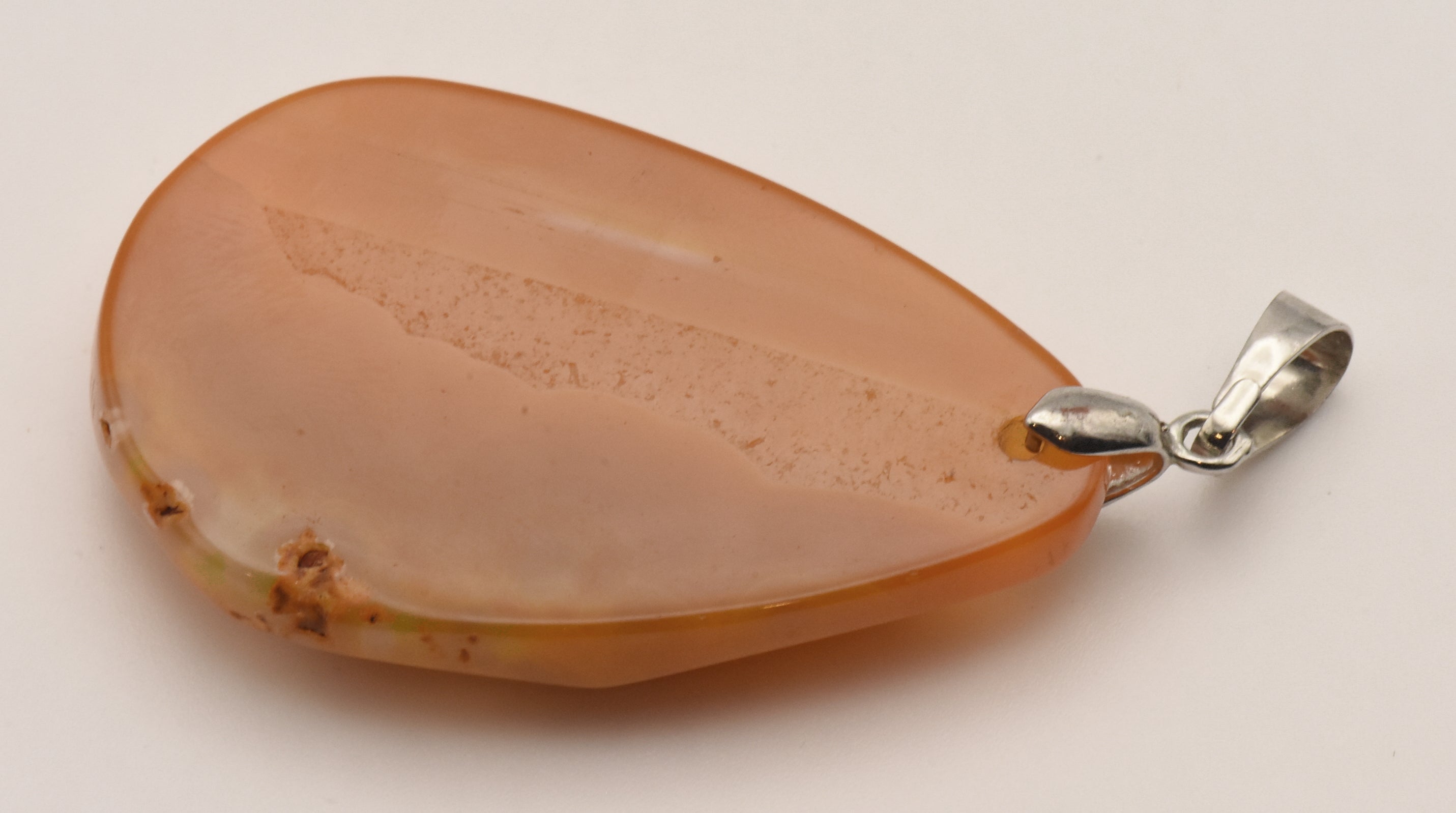 Dyed Orange Agate Chunk Polished Faceted Pendant