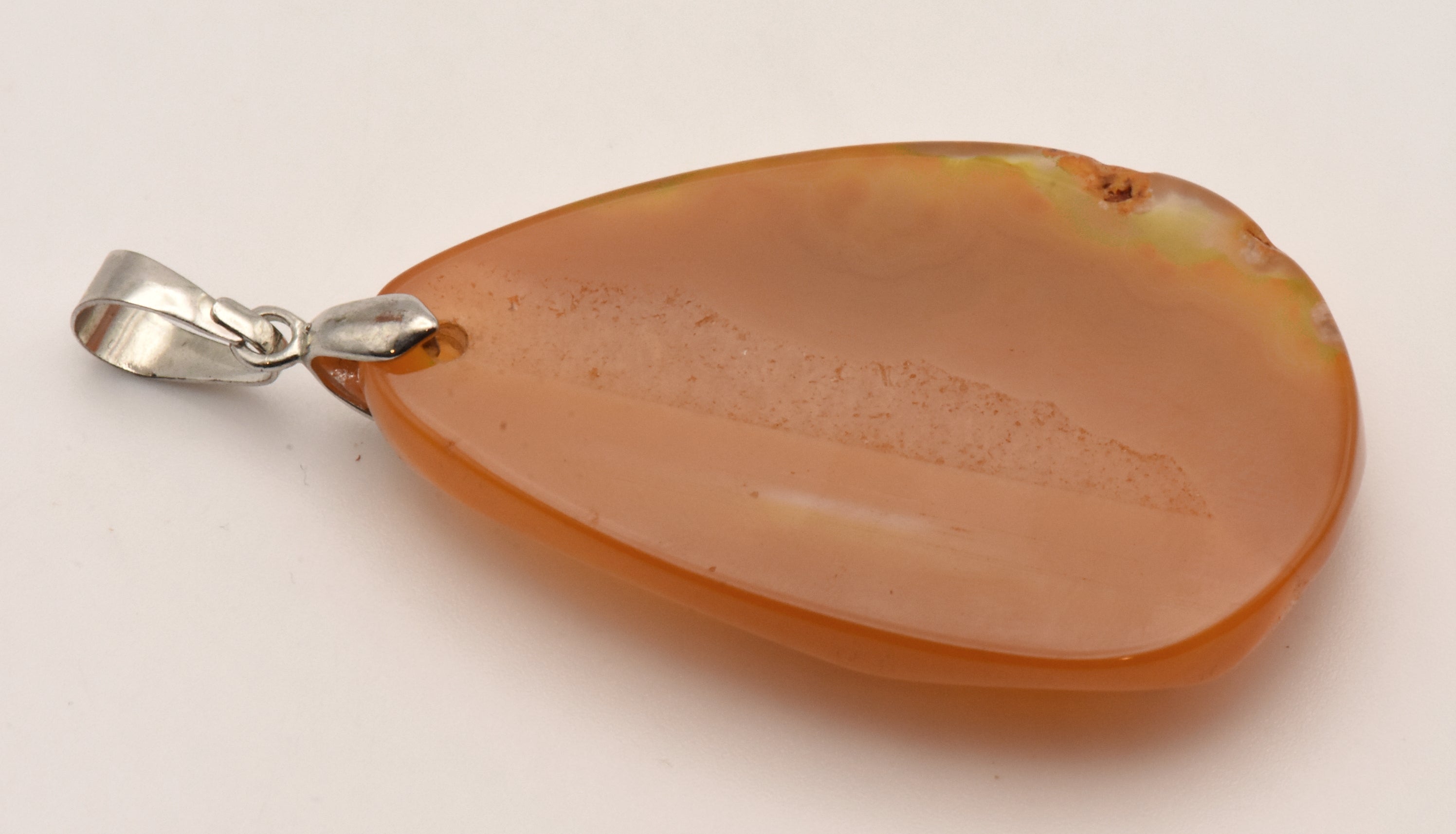 Dyed Orange Agate Chunk Polished Faceted Pendant