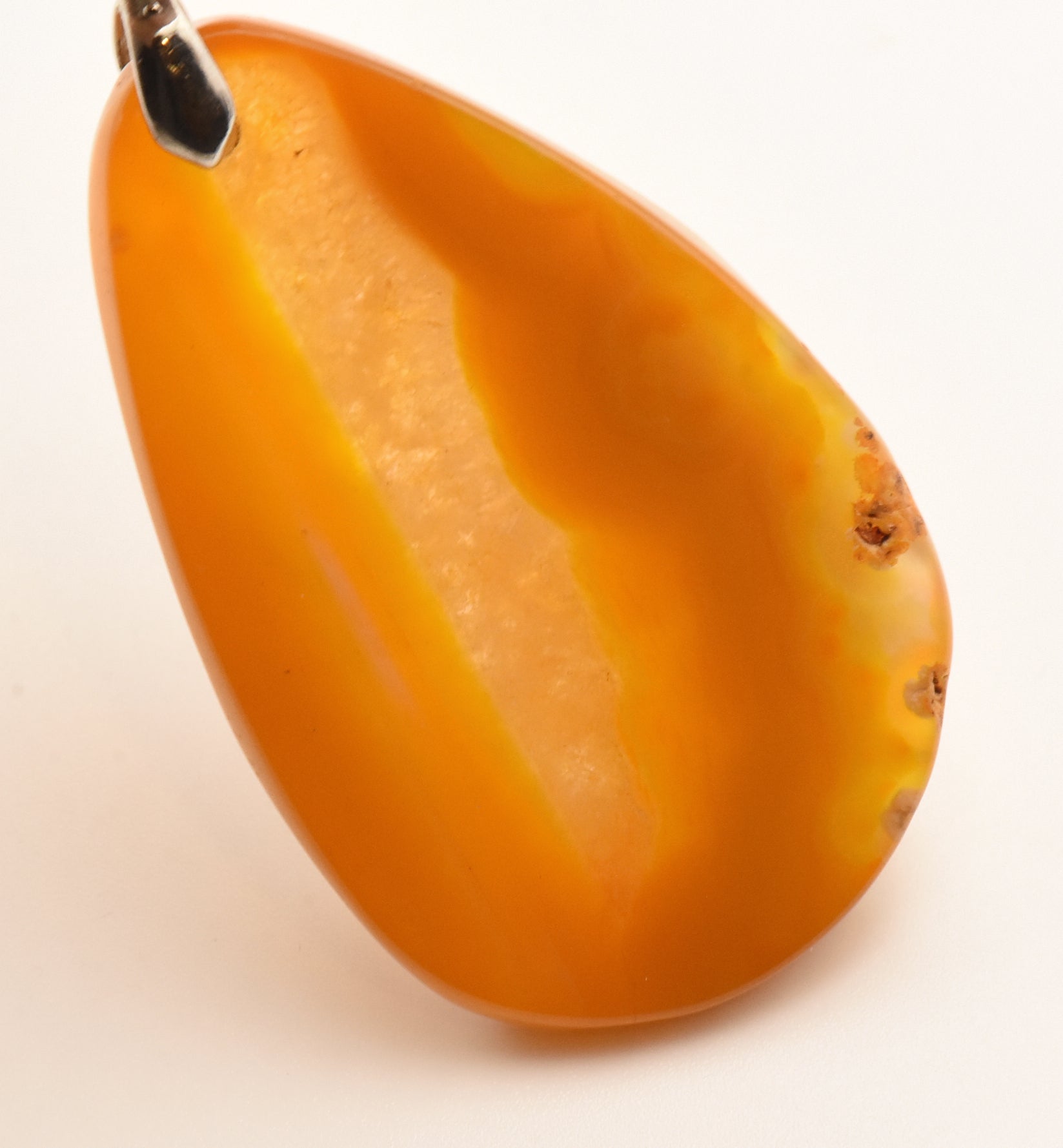 Dyed Orange Agate Chunk Polished Faceted Pendant