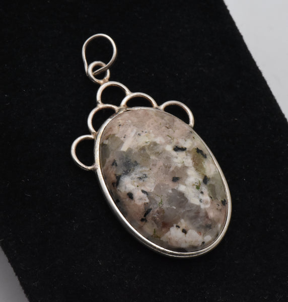 Pink Agate Sterling Silver Pendant