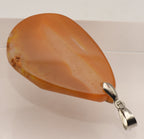 Dyed Orange Agate Chunk Polished Faceted Pendant