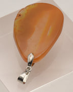 Dyed Orange Agate Chunk Polished Faceted Pendant