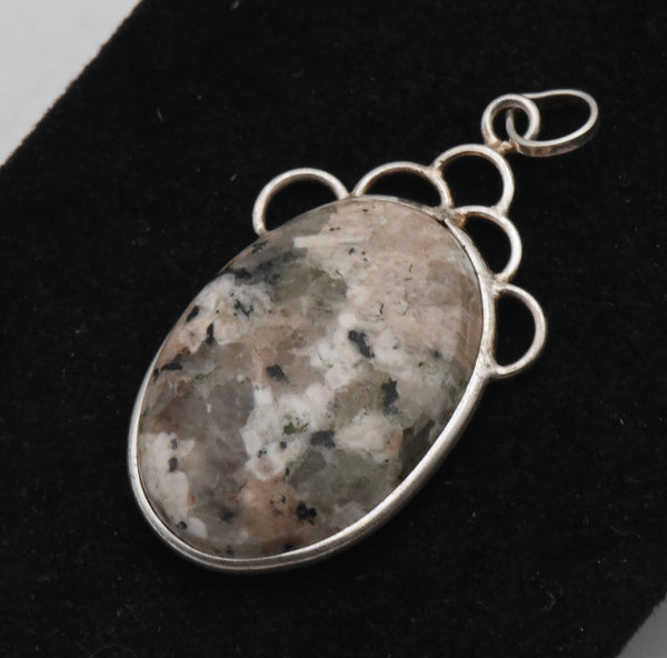 Pink Agate Sterling Silver Pendant