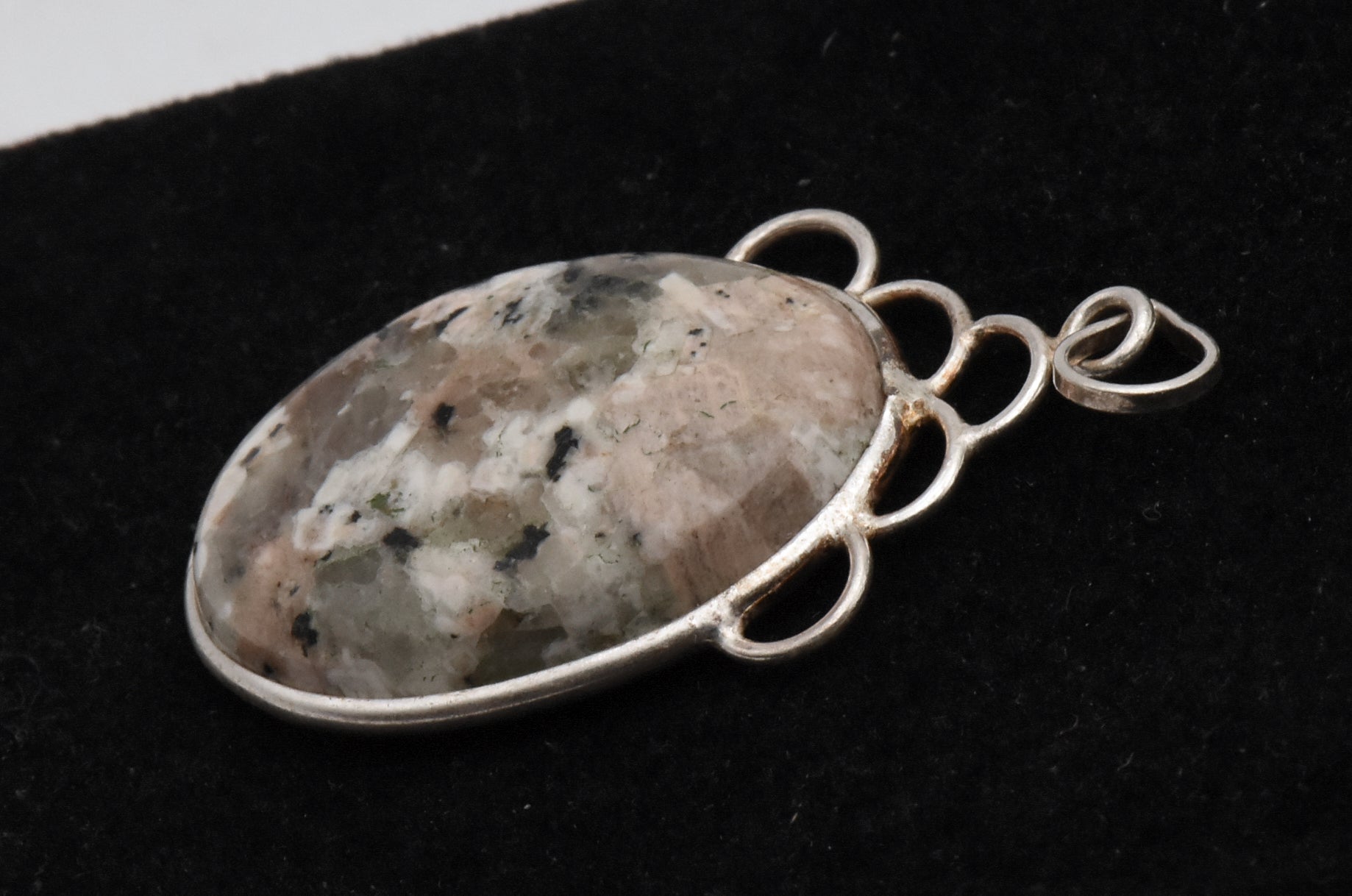 Pink Agate Sterling Silver Pendant
