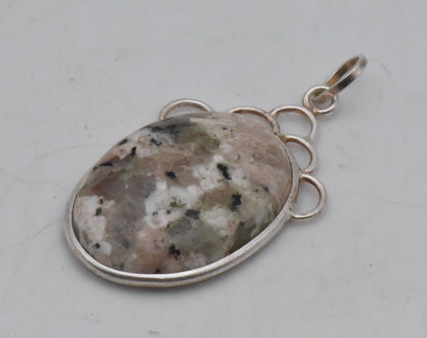 Pink Agate Sterling Silver Pendant