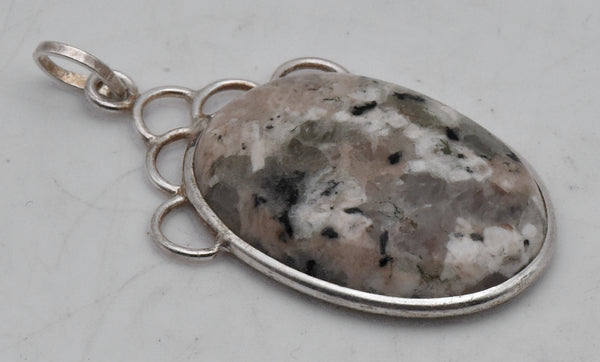 Pink Agate Sterling Silver Pendant