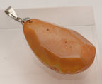 Dyed Orange Agate Chunk Polished Faceted Pendant
