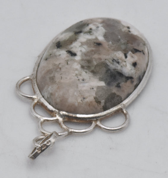 Pink Agate Sterling Silver Pendant