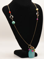 ALDO - Beaded Chain Necklace with Dangle Pendant