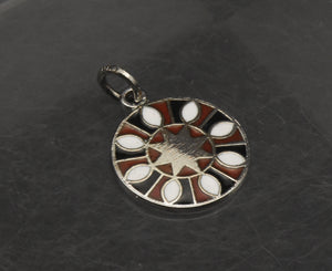 Vintage Enameled Sterling Silver Pendant