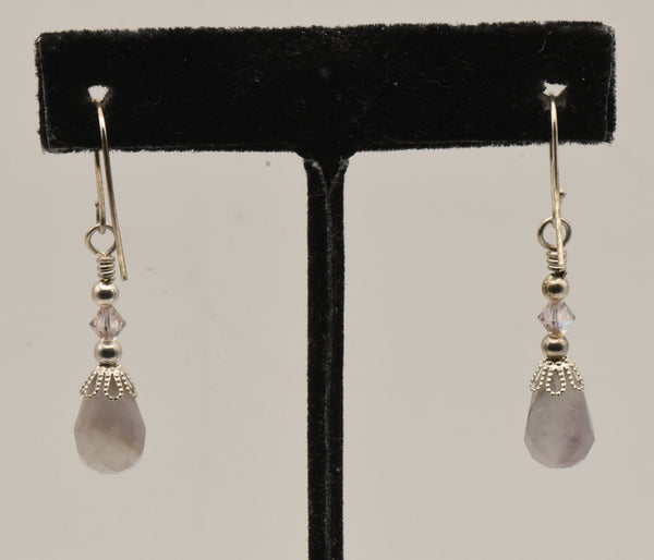 Vintage Faceted Amethyst Dangle Earrings