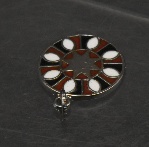 Vintage Enameled Sterling Silver Pendant