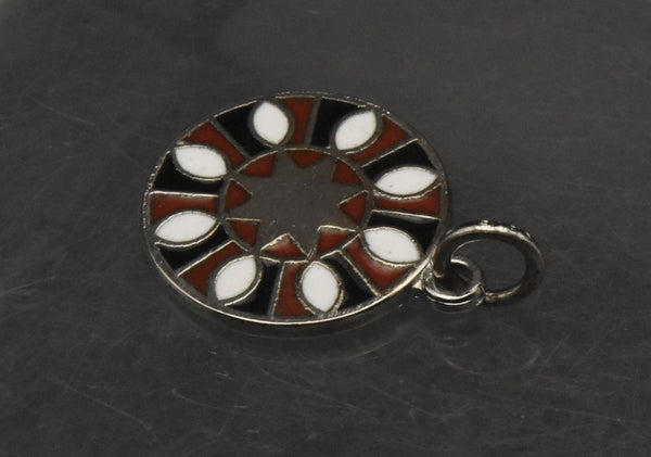 Vintage Enameled Sterling Silver Pendant