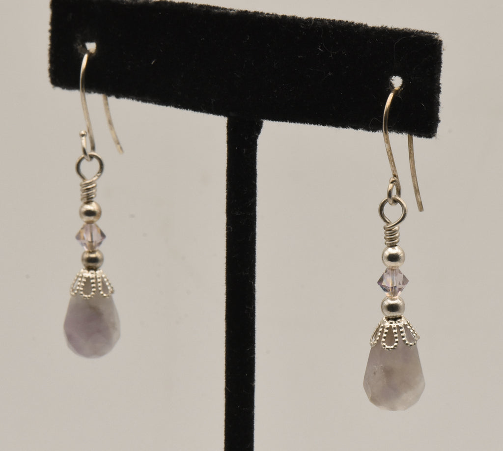 Vintage Faceted Amethyst Dangle Earrings