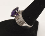 Vintage Sterling Silver Amethyst and Topaz Ring - Size 9
