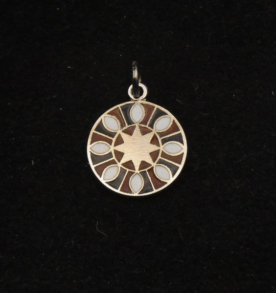 Vintage Enameled Sterling Silver Pendant